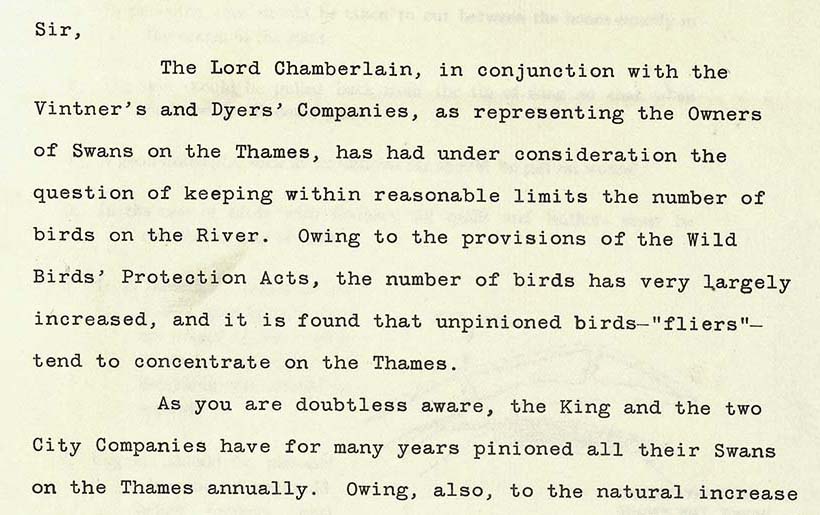 Letter from Comptroller of the Household to Oxfordshire County Council, 1934