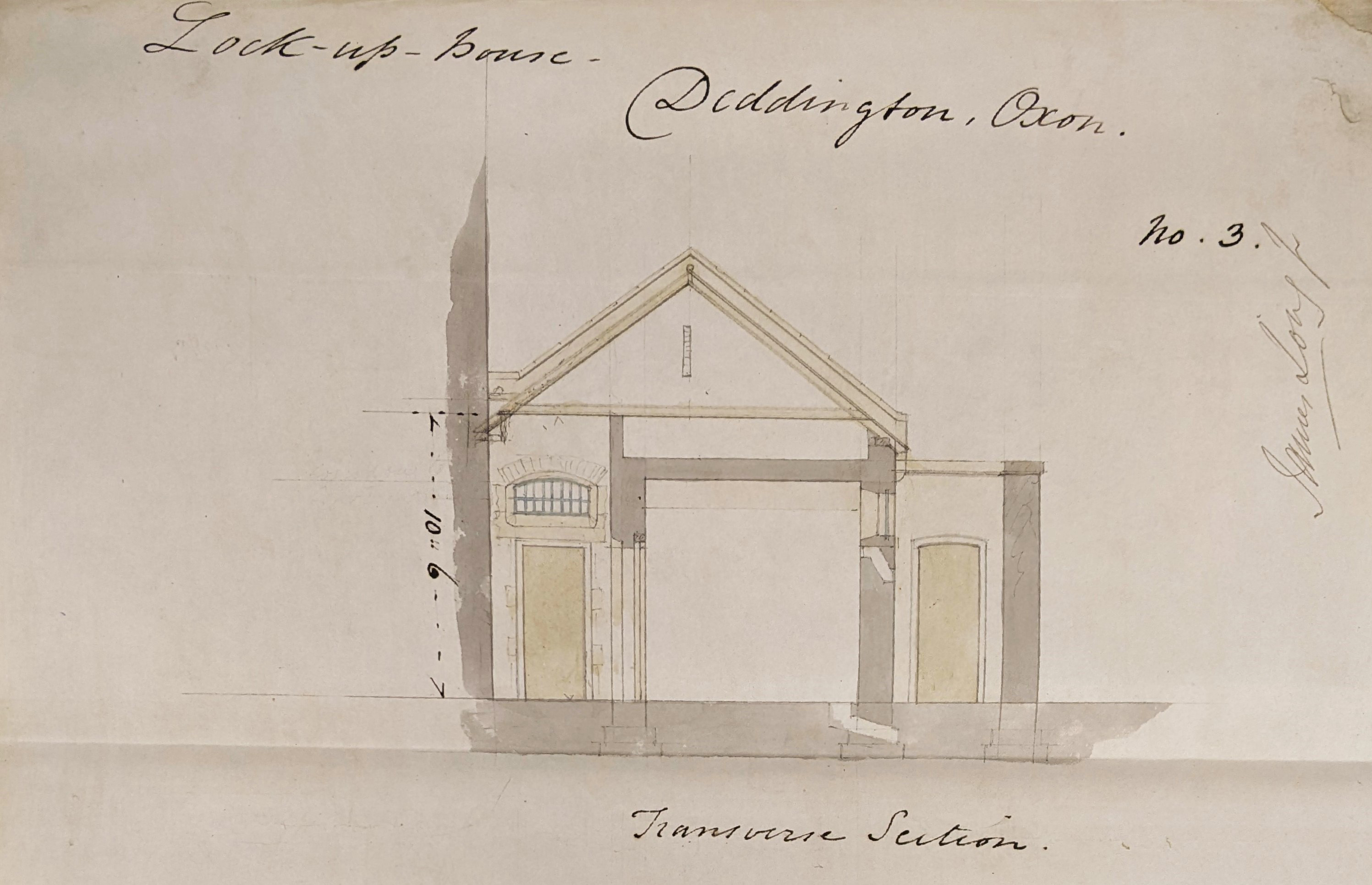 Plan of a proposed lock up at Deddington, 1854