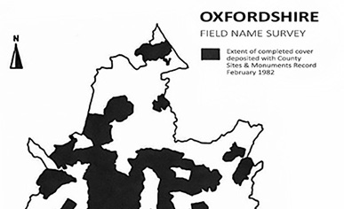 Map of the coverage of Oxfordshire Field-Name Survey 1982