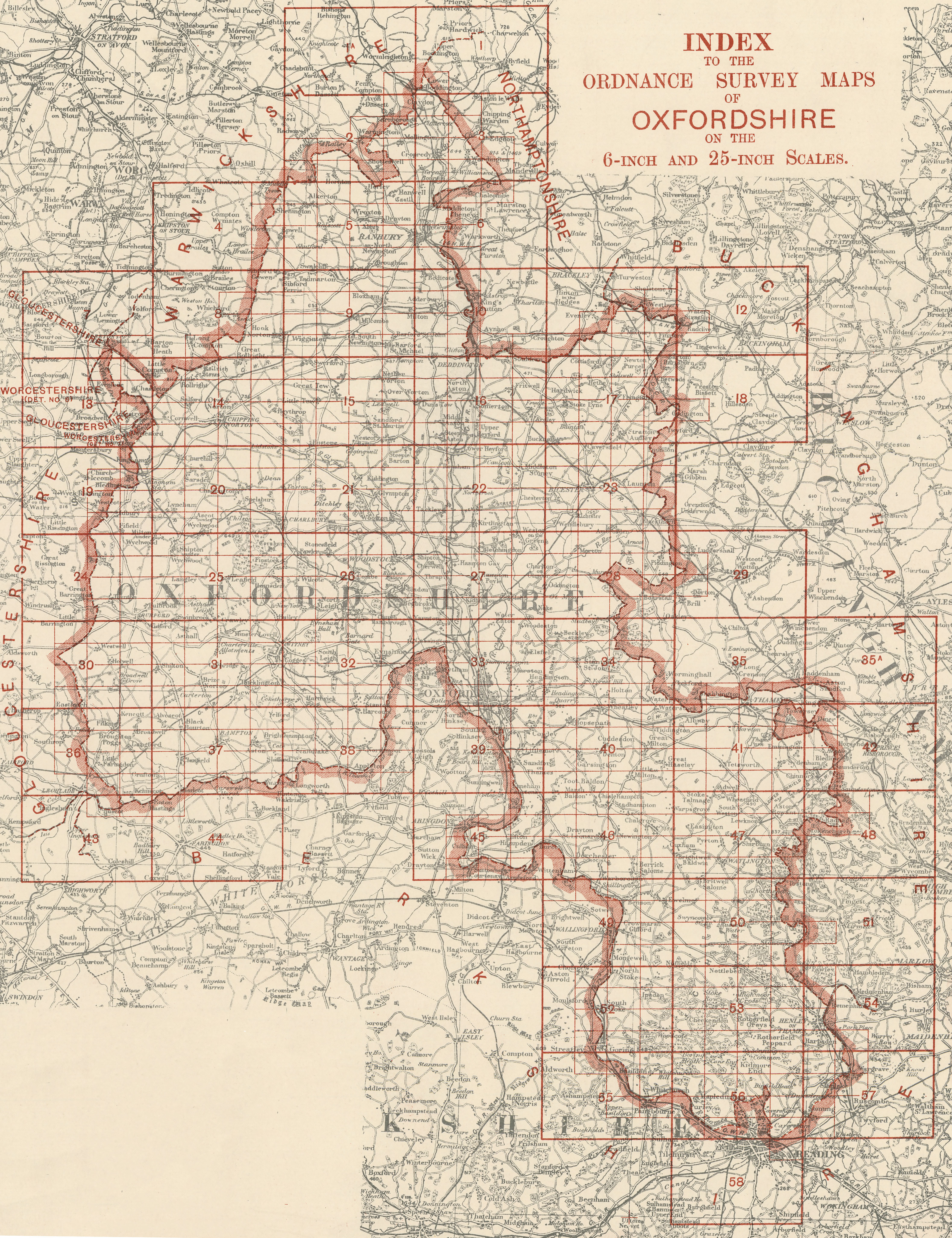 1922 OS index map of Oxfordshire